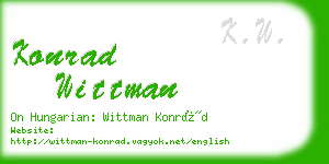 konrad wittman business card